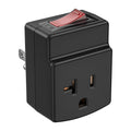 Rocket Socket Technology ETL Listed 15 to 20 Amp Adapter Plug with Built-In 15A Circuit Breaker | NEMA 5-15P to 5-20R