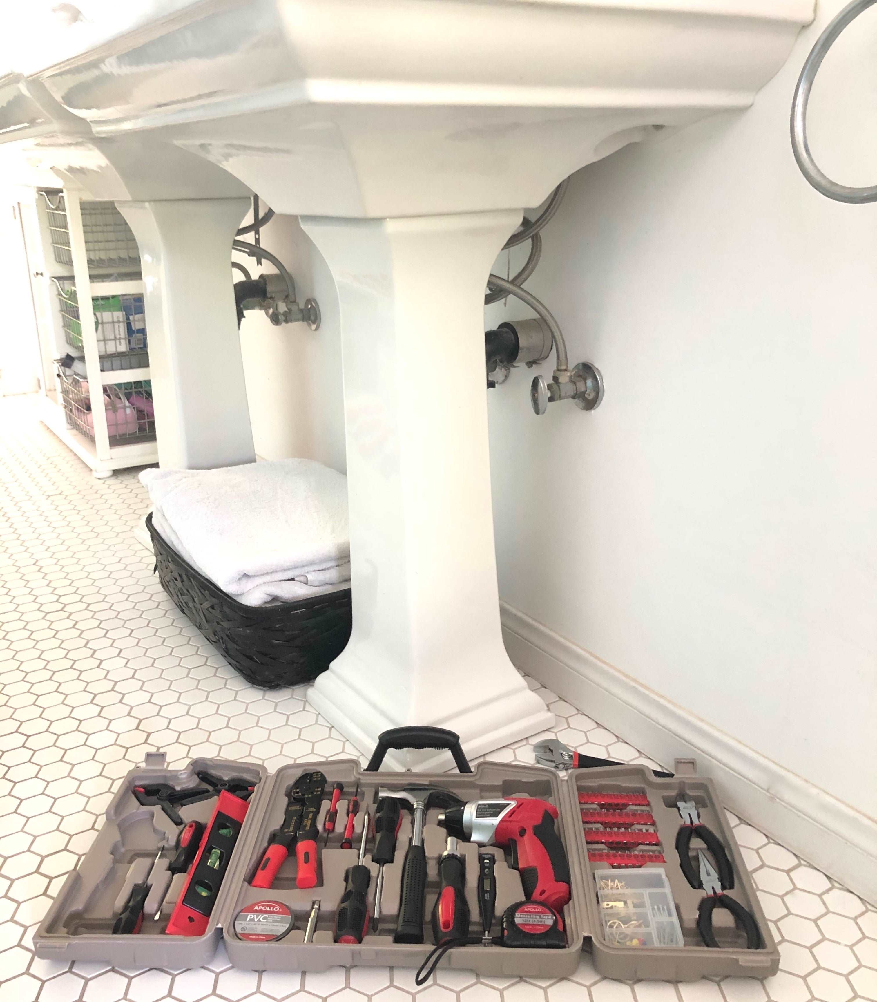 Apollo Tools 161 Piece Household Tool Kit with Convenient 3.6 Volt Lithium Ion Cordless Screwdriver - DT0739 SpadezStore