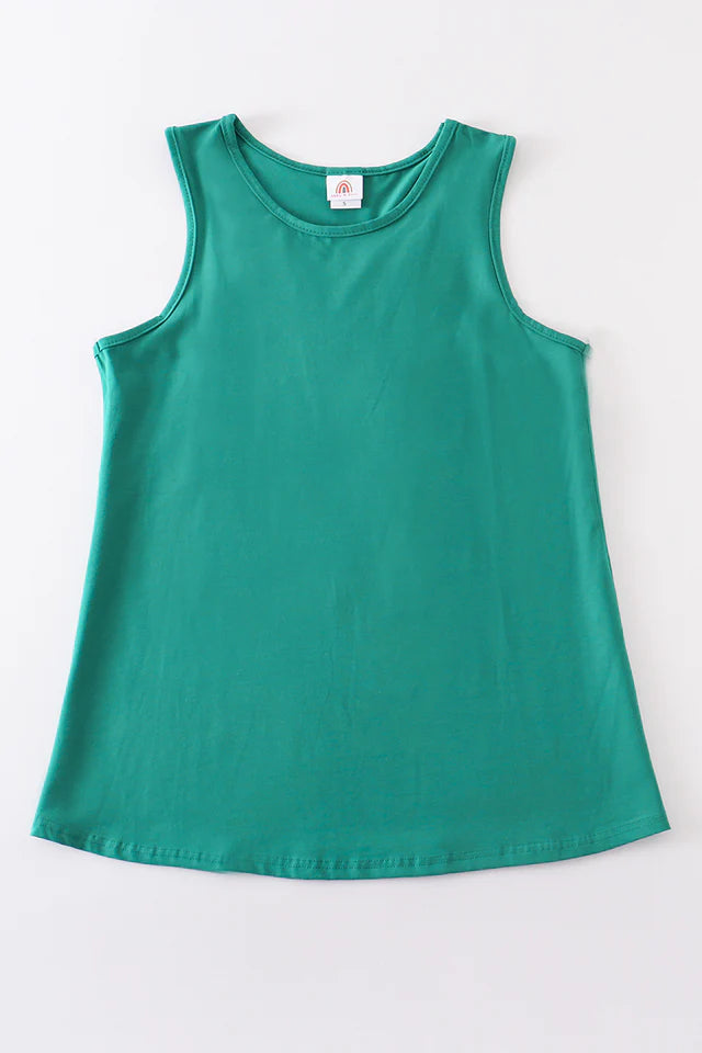 Abby & Evie Teal Blank Basic Tank Top SpadezStore