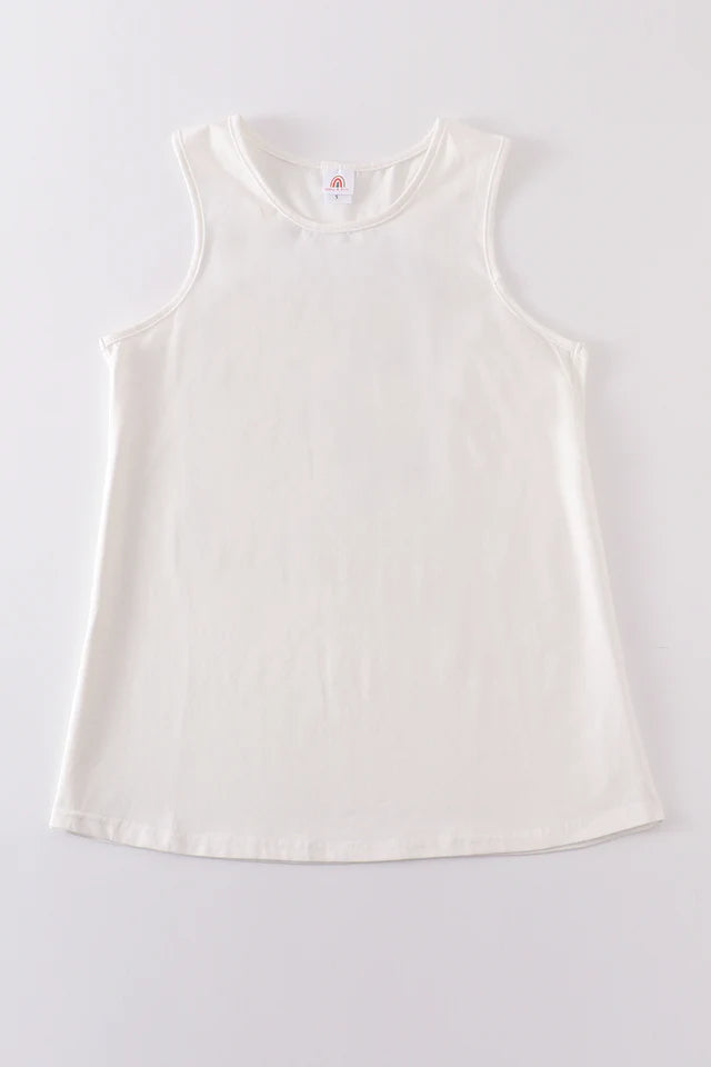 Abby & Evie White Blank Basic Tank Top SpadezStore