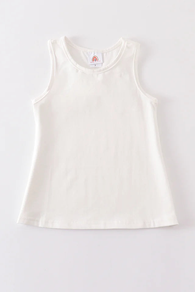 Abby & Evie White Blank Basic Tank Top SpadezStore