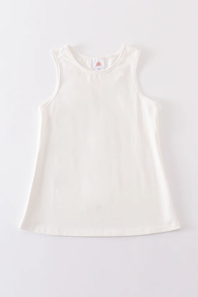 Abby & Evie White Blank Basic Tank Top SpadezStore