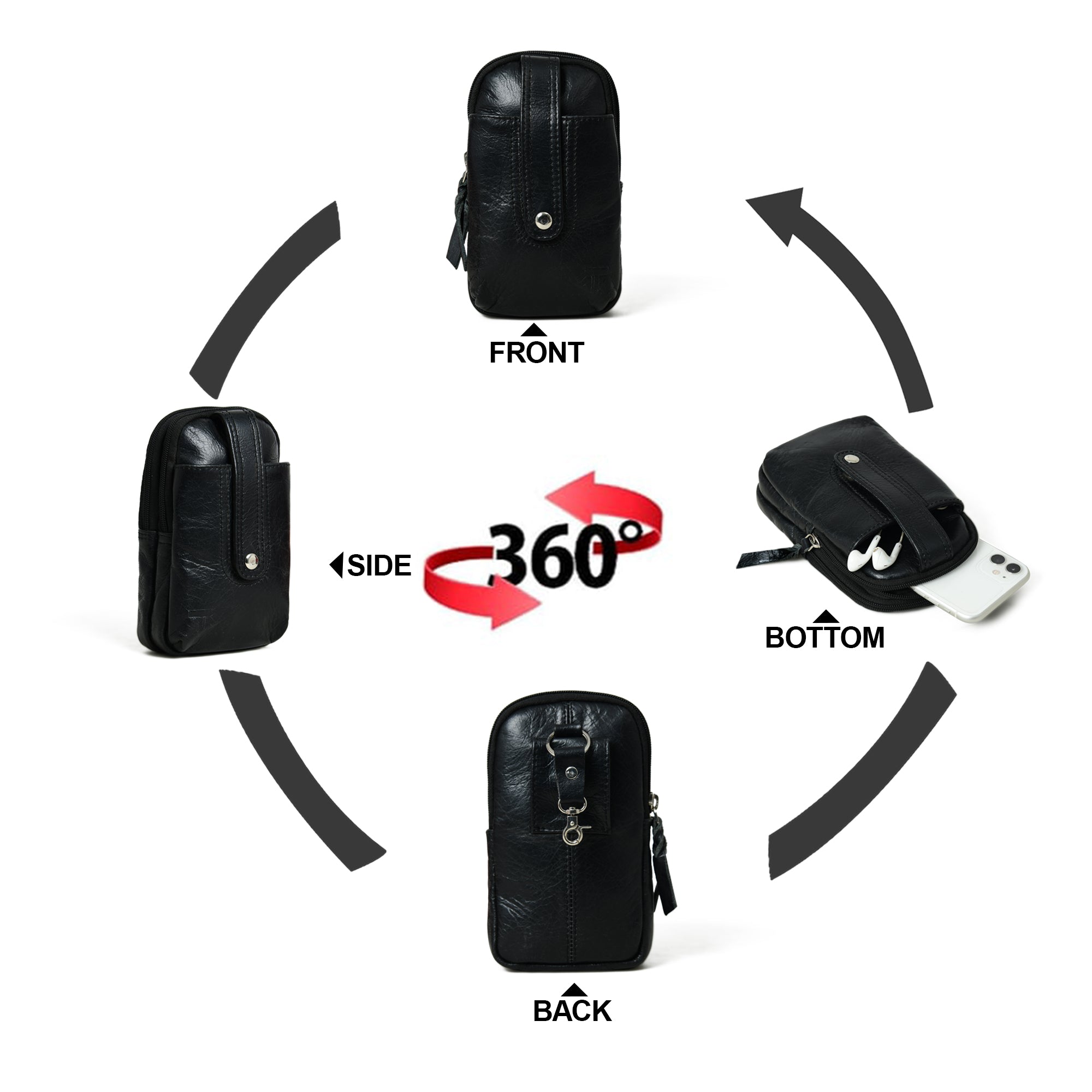 Classy Leather Bags Jet-Set Organizer: Leather Phone Pouch SpadezStore