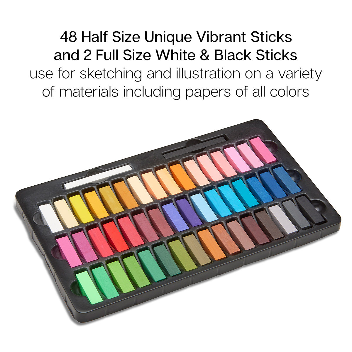KINGART Soft Square Pastels Half Sticks 50 pc