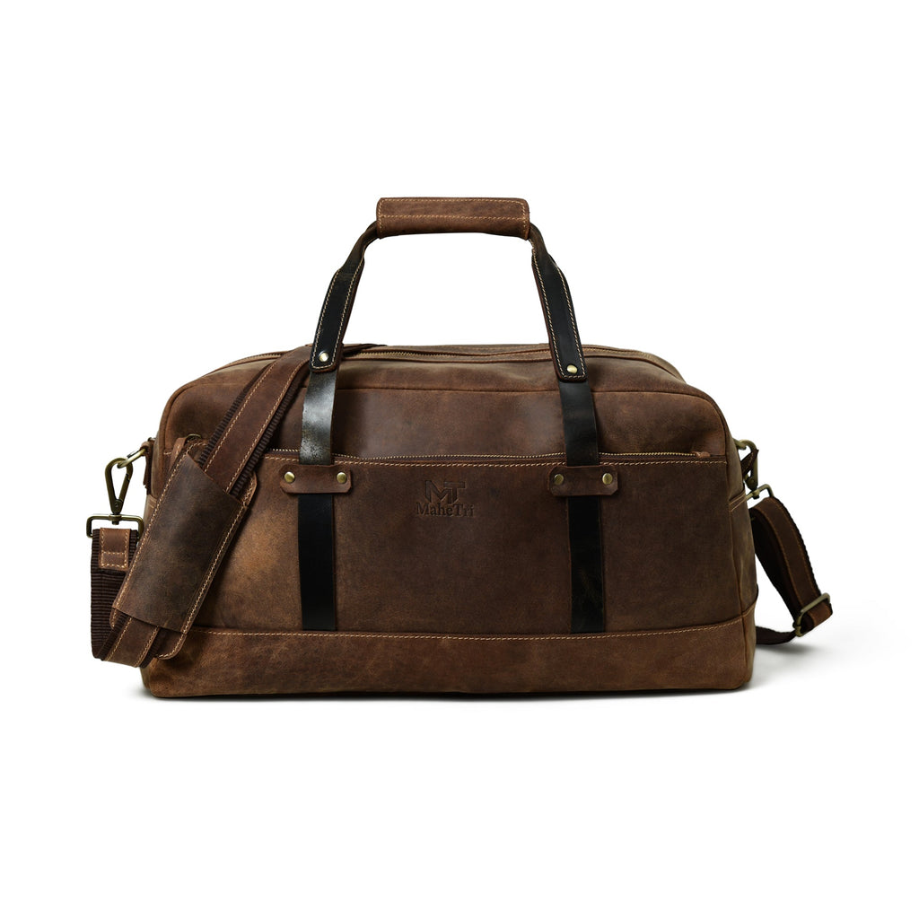 Classy Leather Bags Espresso Elegance Carry on Duffle SpadezStore