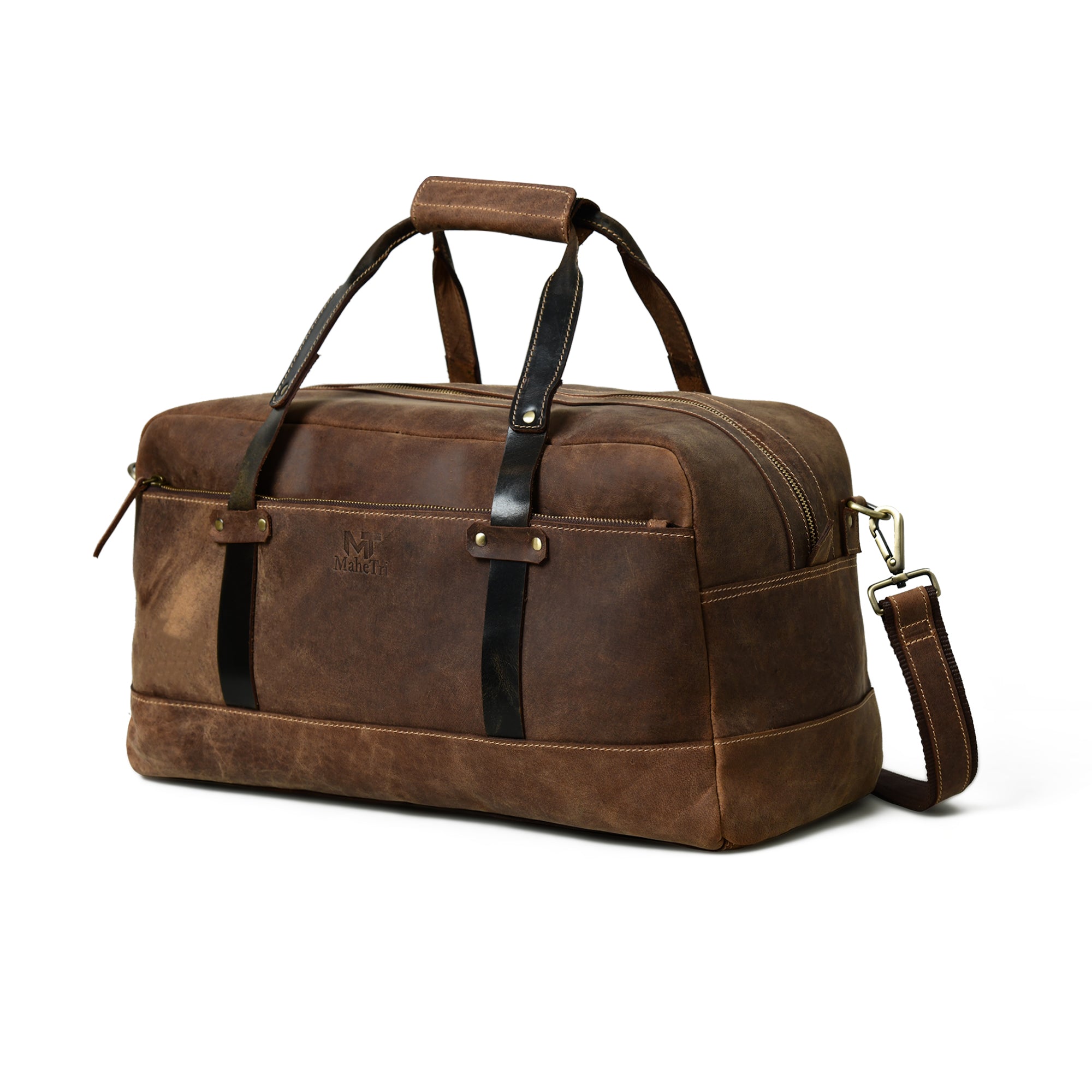 Classy Leather Bags Espresso Elegance Carry on Duffle