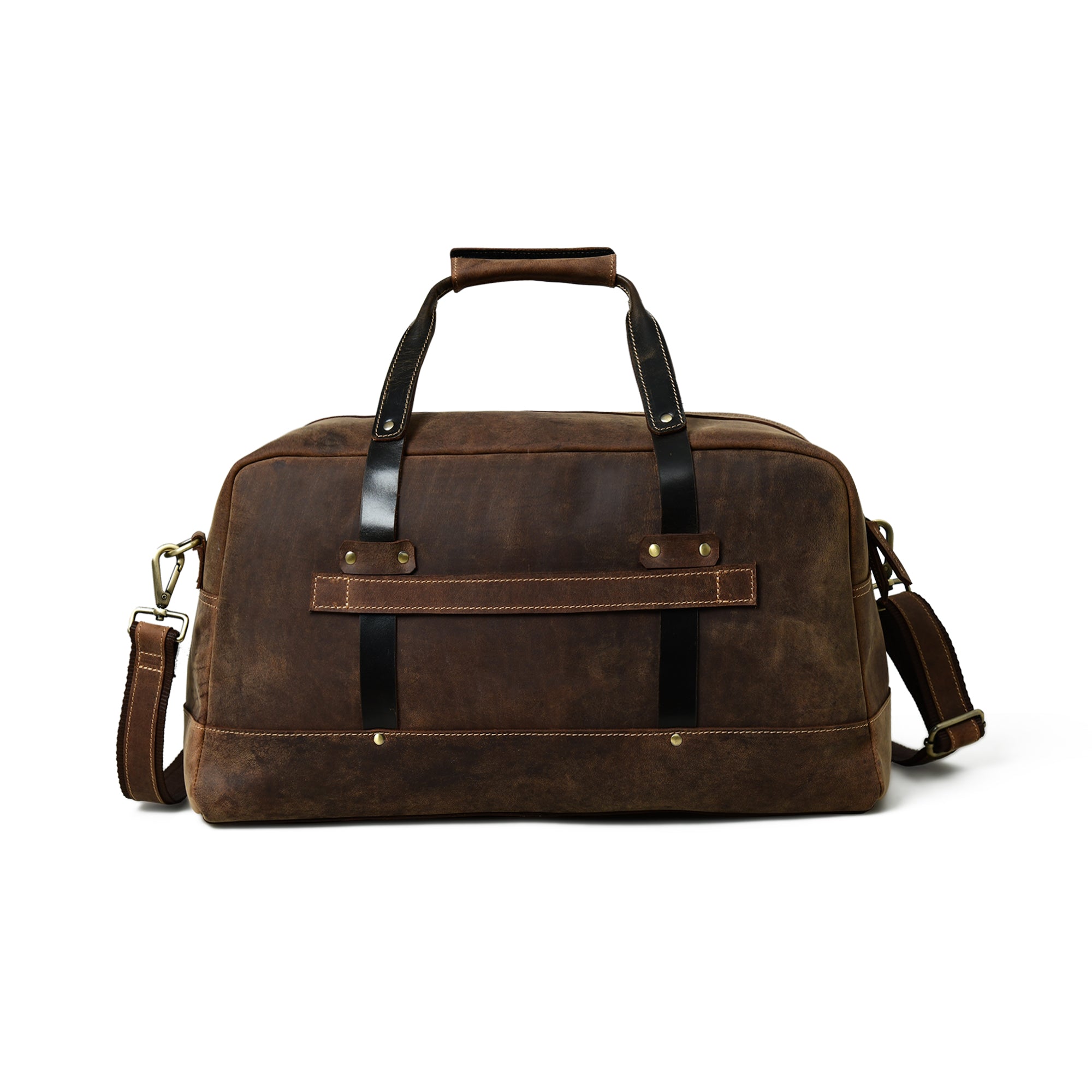 Classy Leather Bags Espresso Elegance Carry on Duffle - Thumbnail 4