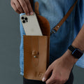 Classy Leather Bags Cocoa Brown Mobile Case With Strap SpadezStore