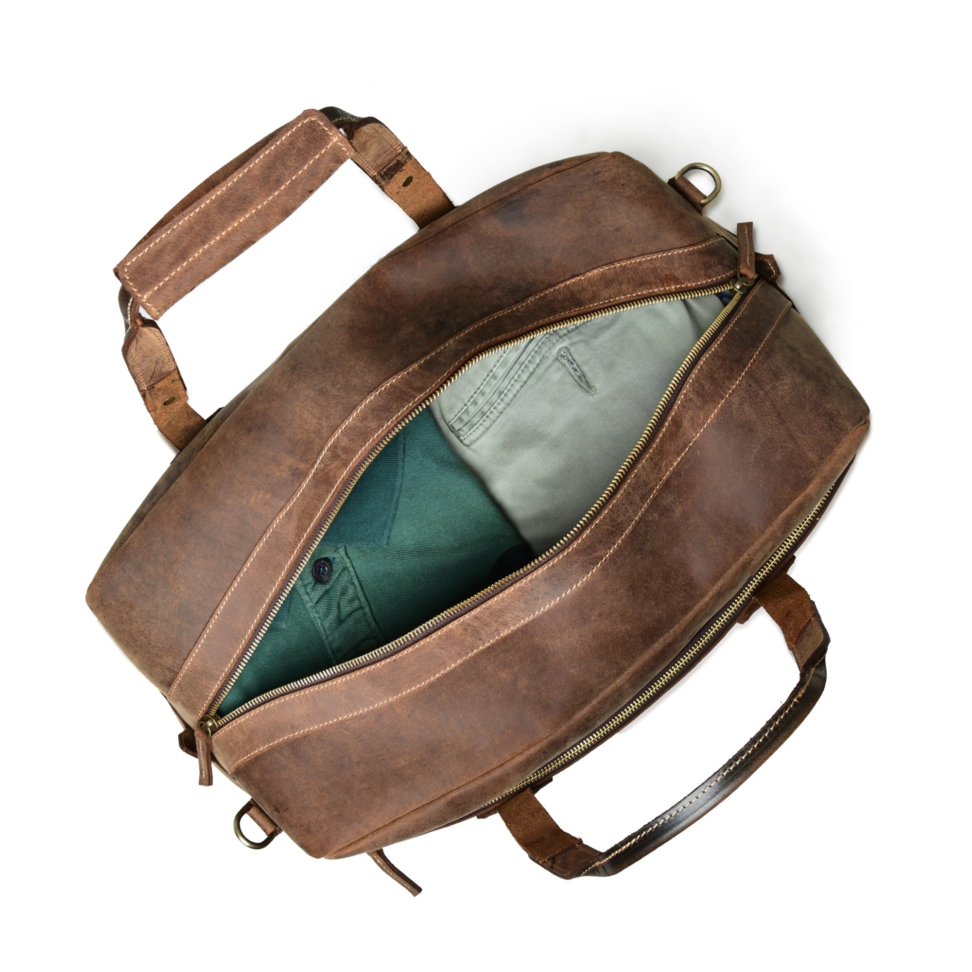 Classy Leather Bags Espresso Elegance Carry on Duffle SpadezStore