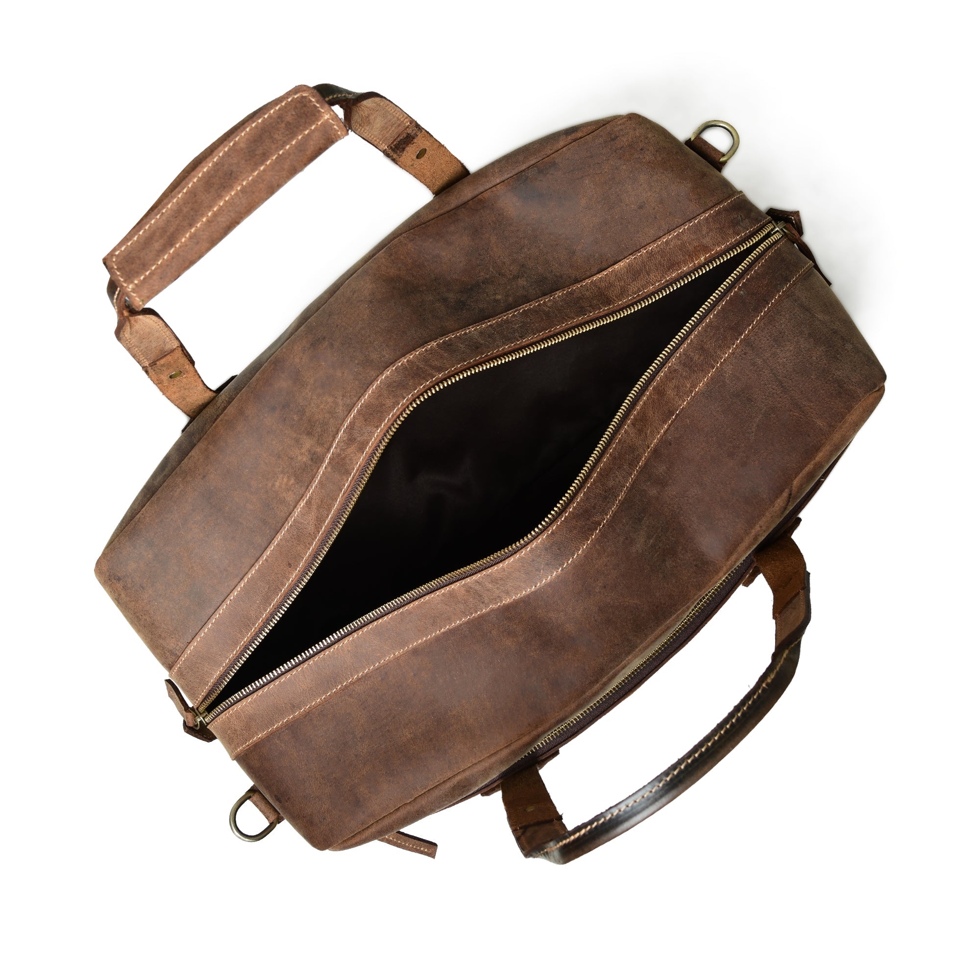 Classy Leather Bags Espresso Elegance Carry on Duffle - Thumbnail 5