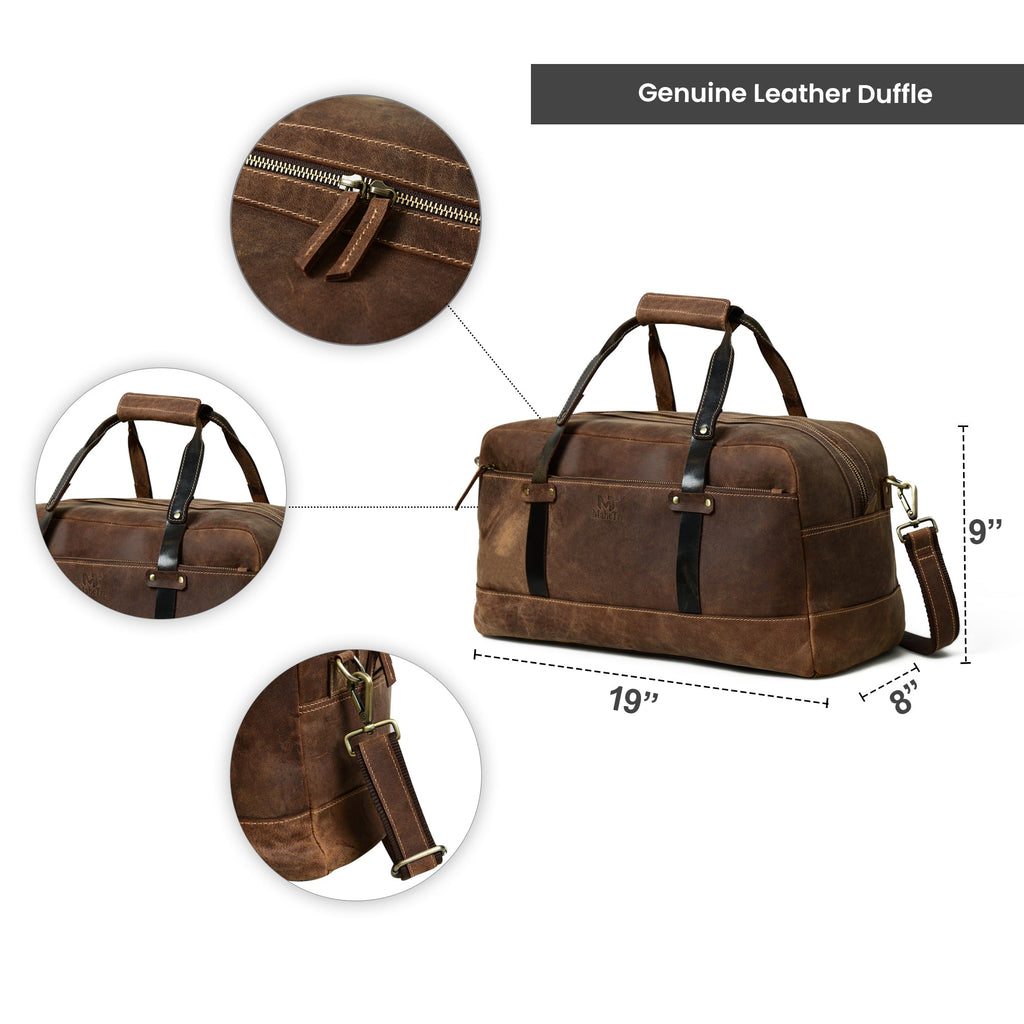 Classy Leather Bags Espresso Elegance Carry on Duffle SpadezStore