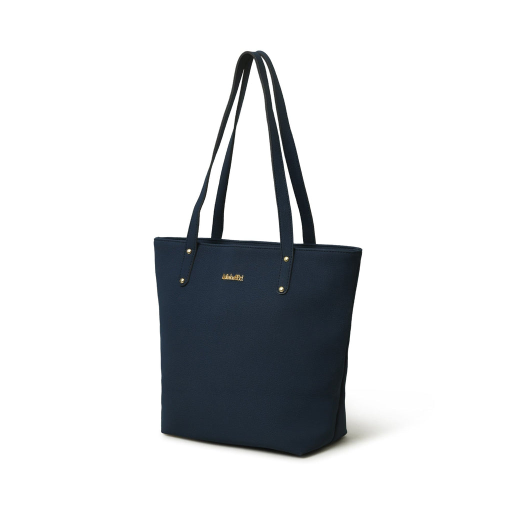 Classy Leather Bags Era Vegan Leather Tote - Navy Blue SpadezStore