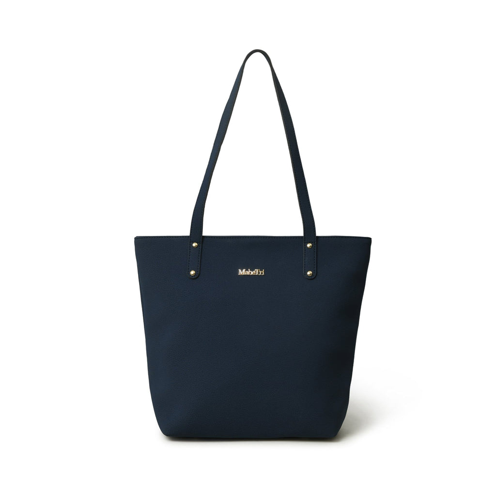 Classy Leather Bags Era Vegan Leather Tote - Navy Blue SpadezStore