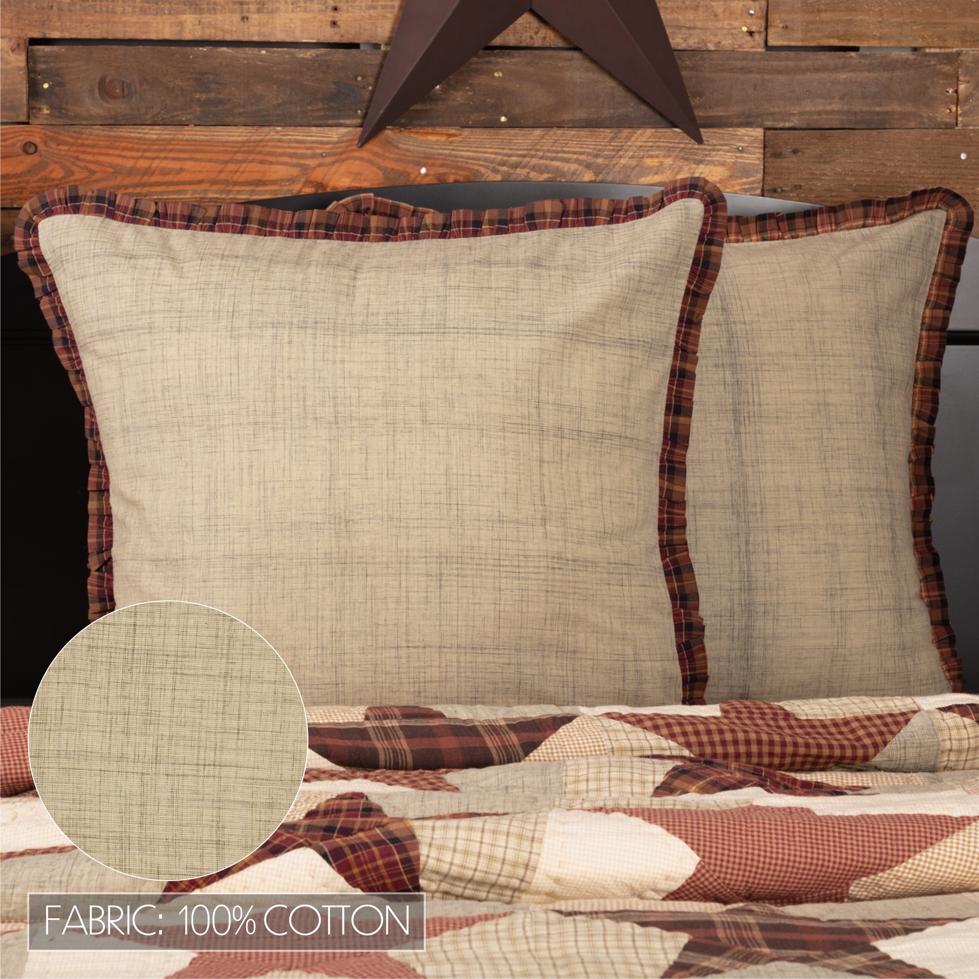 Abilene Star Fabric Euro Sham 26x26 SpadezStore