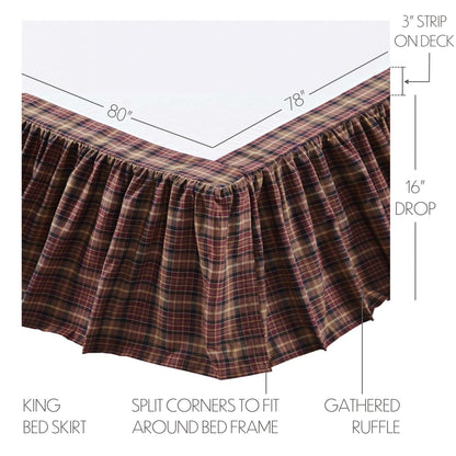 Abilene Star King Bed Skirt 78x80x16 SpadezStore