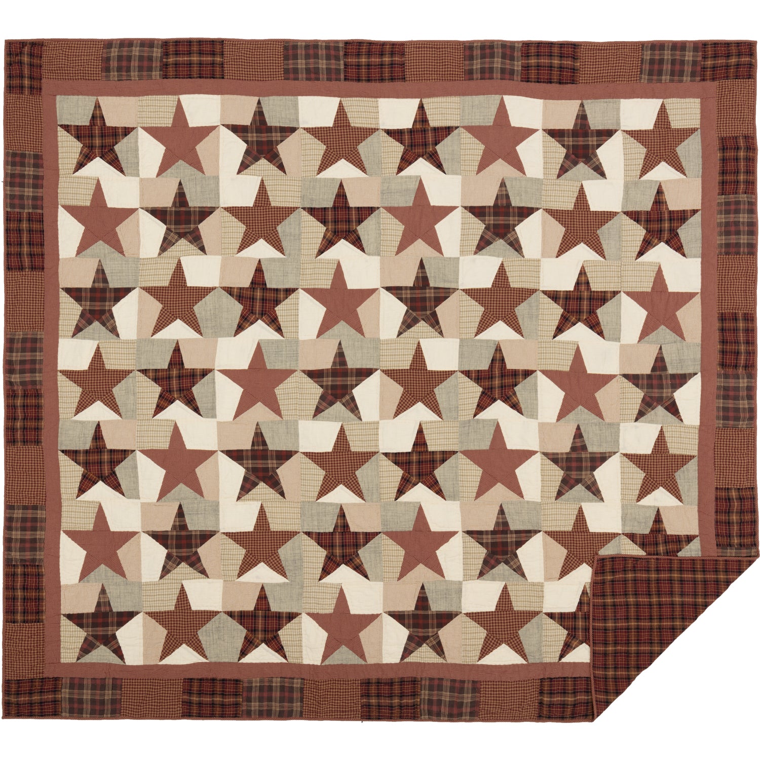 Abilene Star King Quilt 110Wx97L SpadezStore