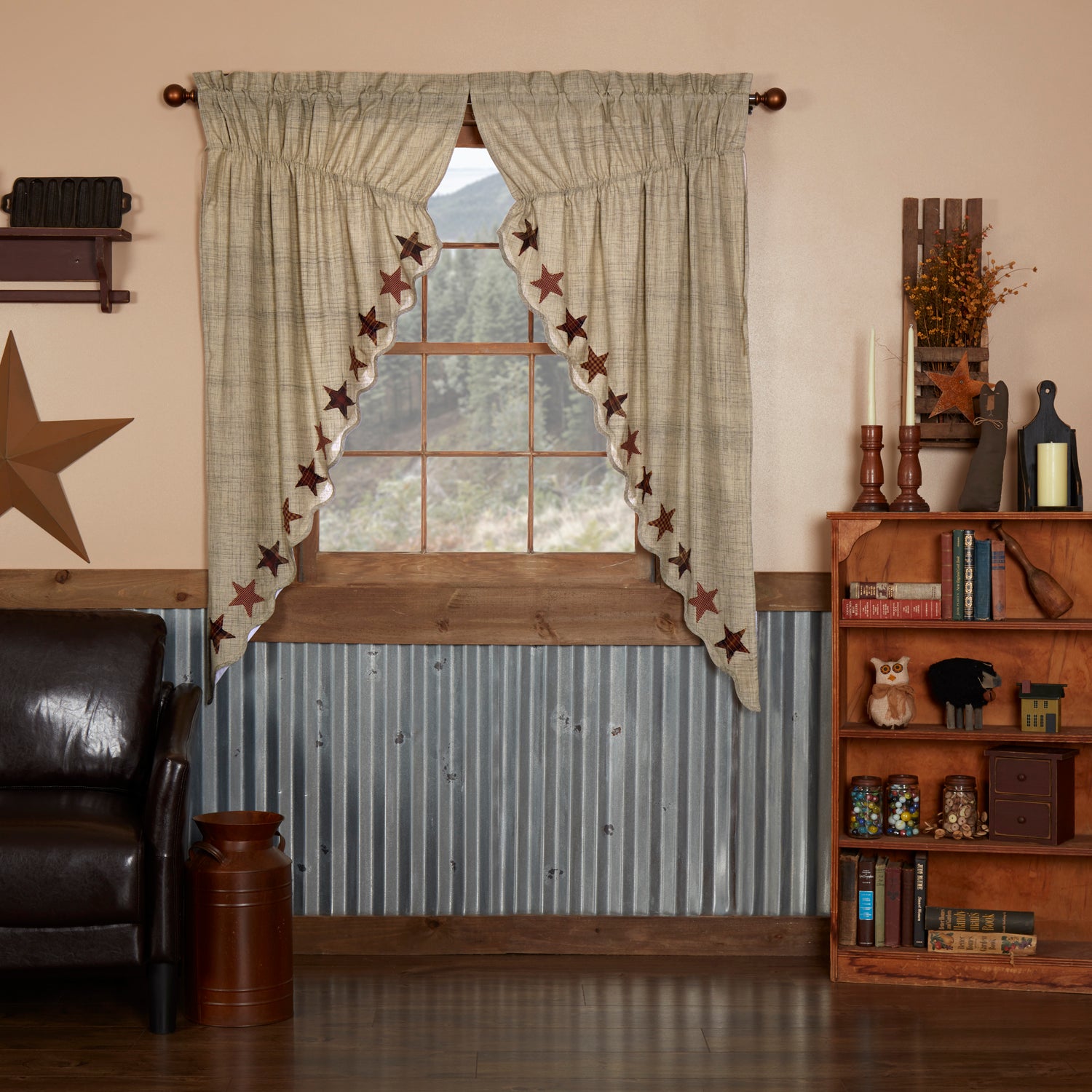 Abilene Star Prairie Short Panel Set of 2 63x36x18 SpadezStore