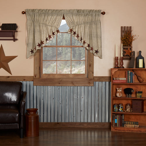 Abilene Star Prairie Swag Set of 2 36x36x18 SpadezStore
