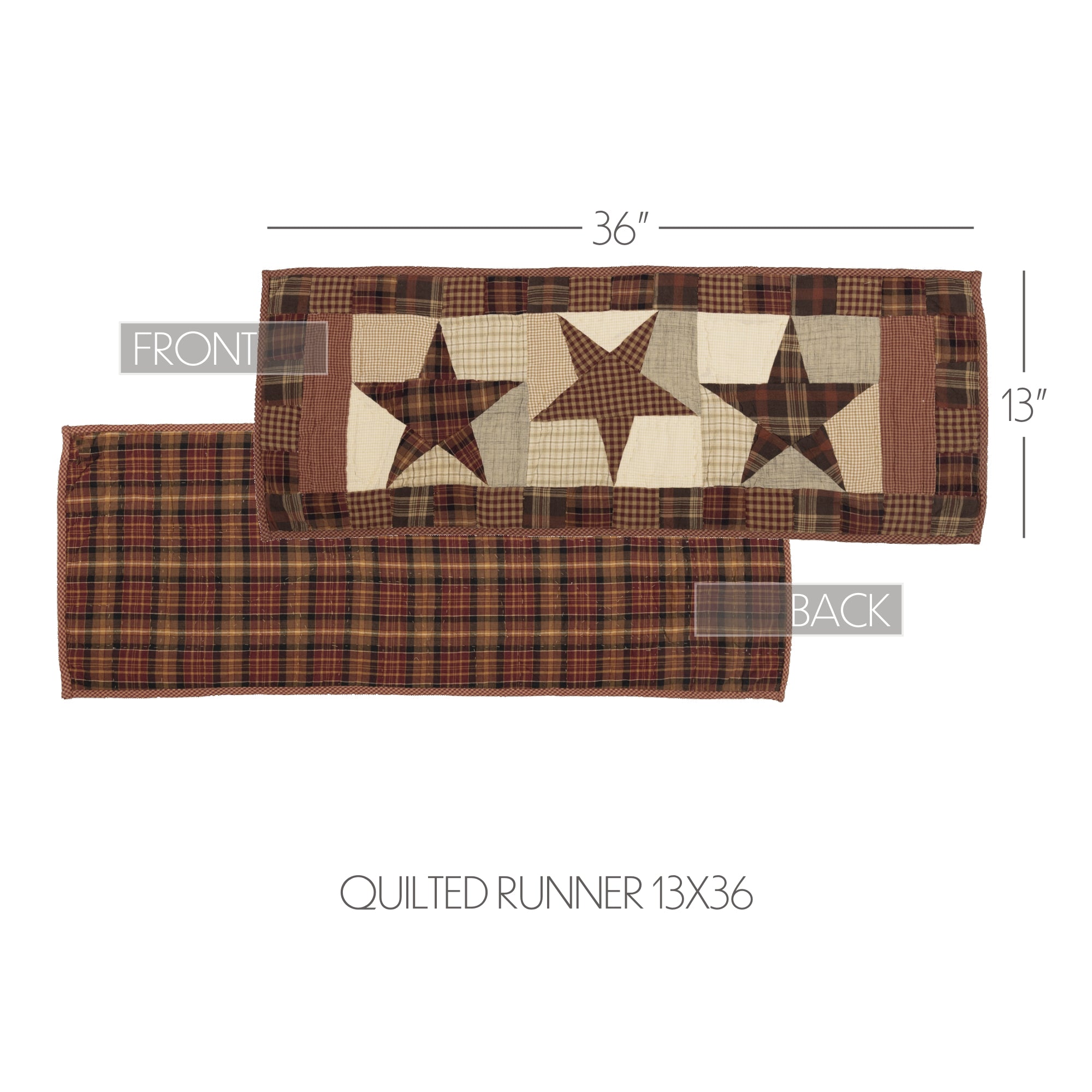 Abilene Star Quilted Runner 13x36 SpadezStore