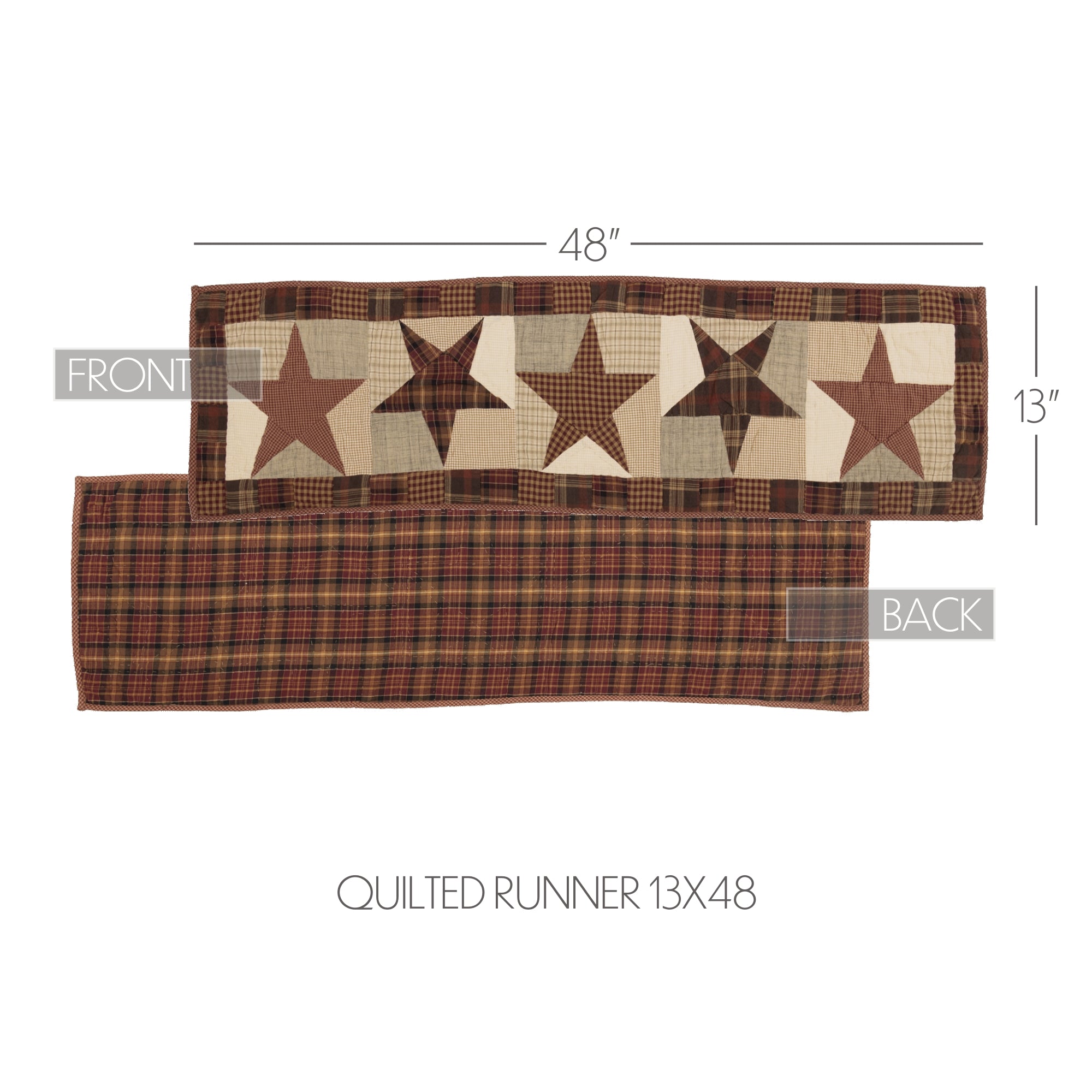 Abilene Star Quilted Runner 13x48 SpadezStore