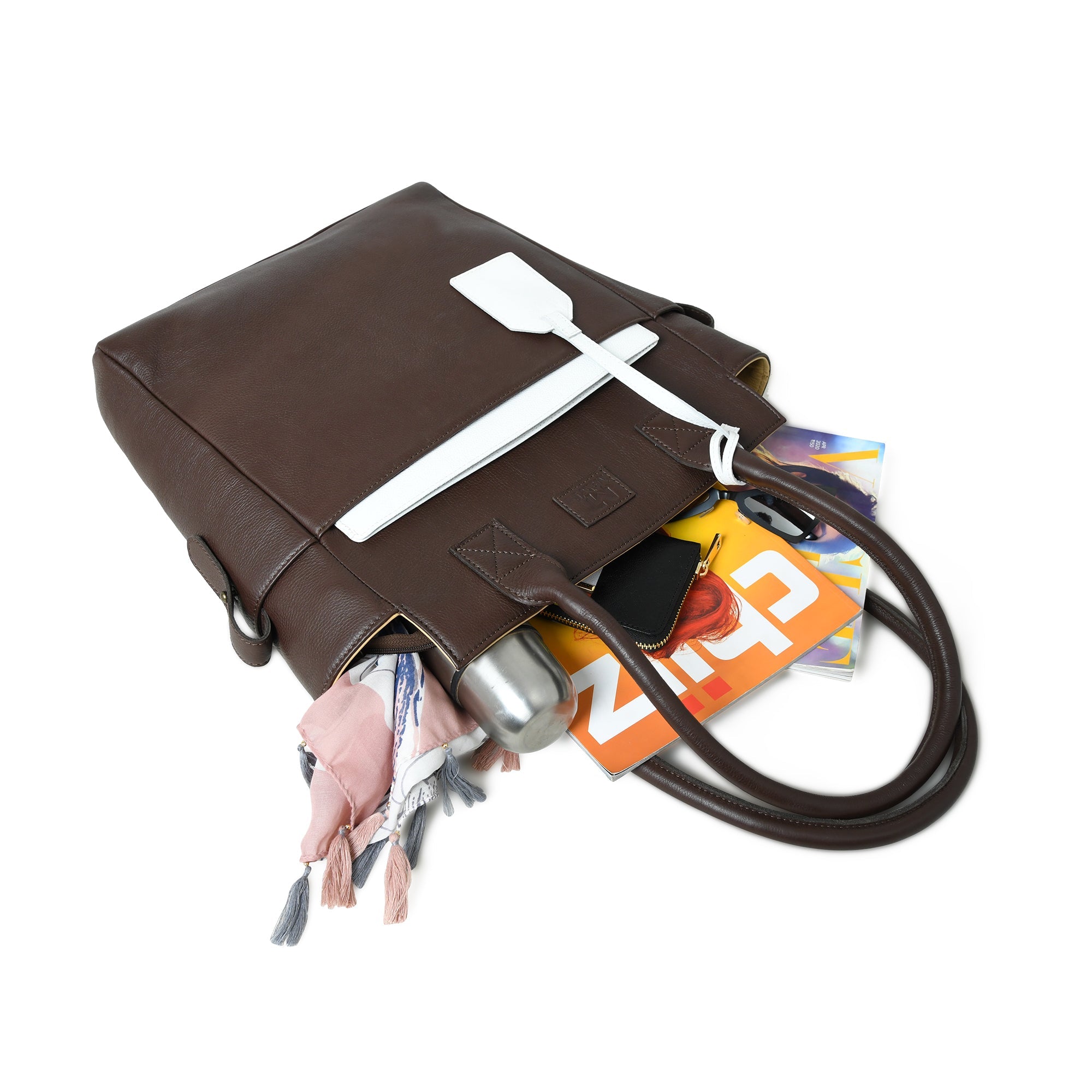 Classy Leather Bags Chestnut Charm Brown Leather Tote SpadezStore