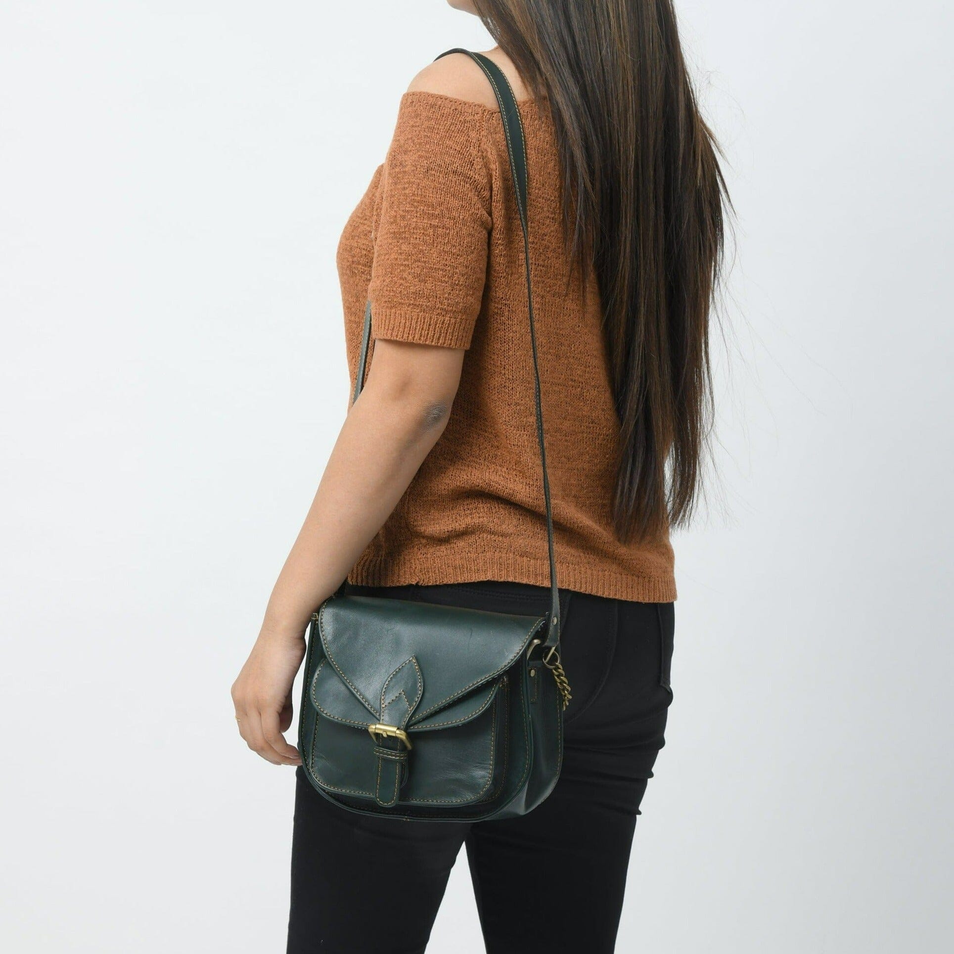 Classy Leather Bags The Molina Satchel- Green SpadezStore