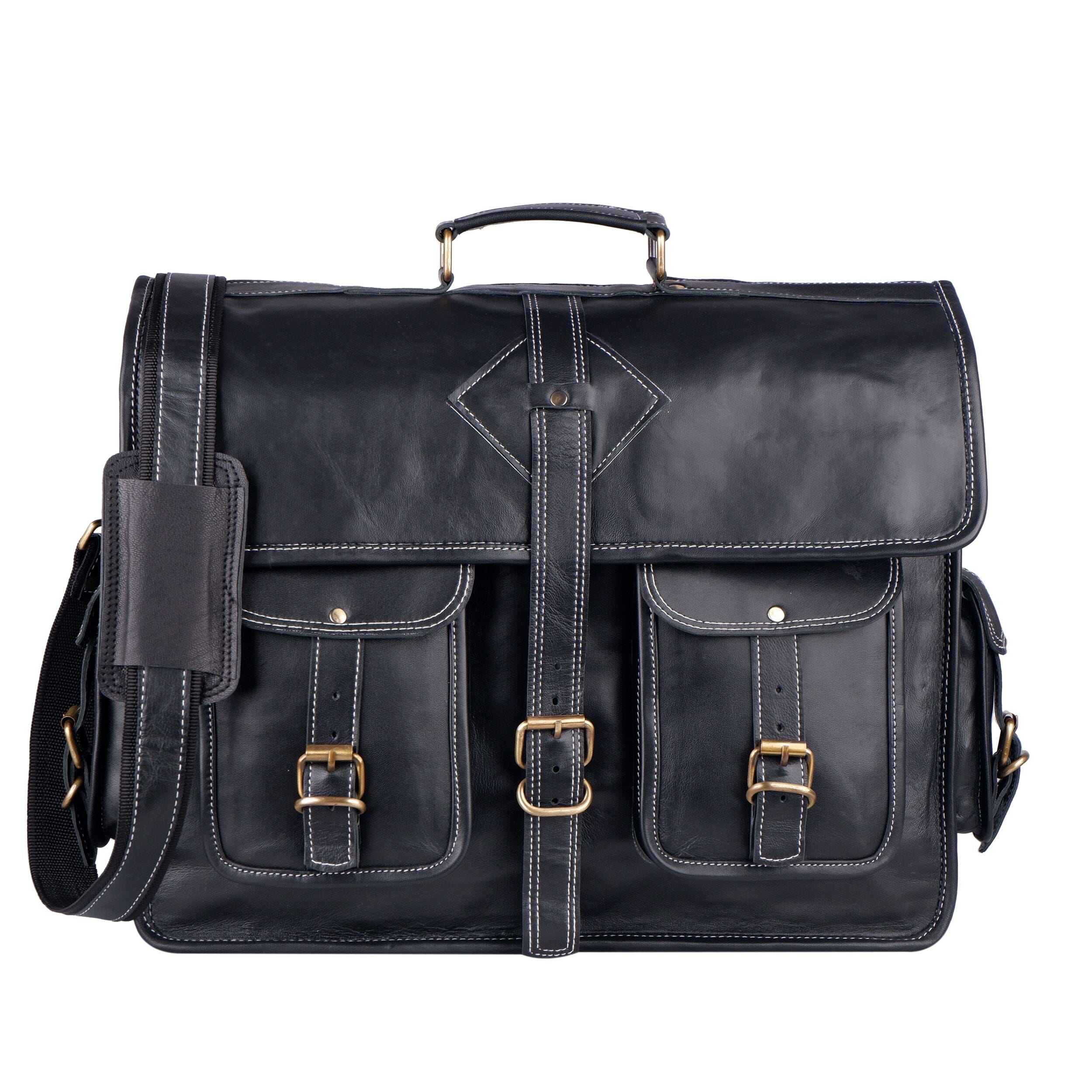 Classy Leather Bags The Retro Black + FREE Toiletry Bag SpadezStore