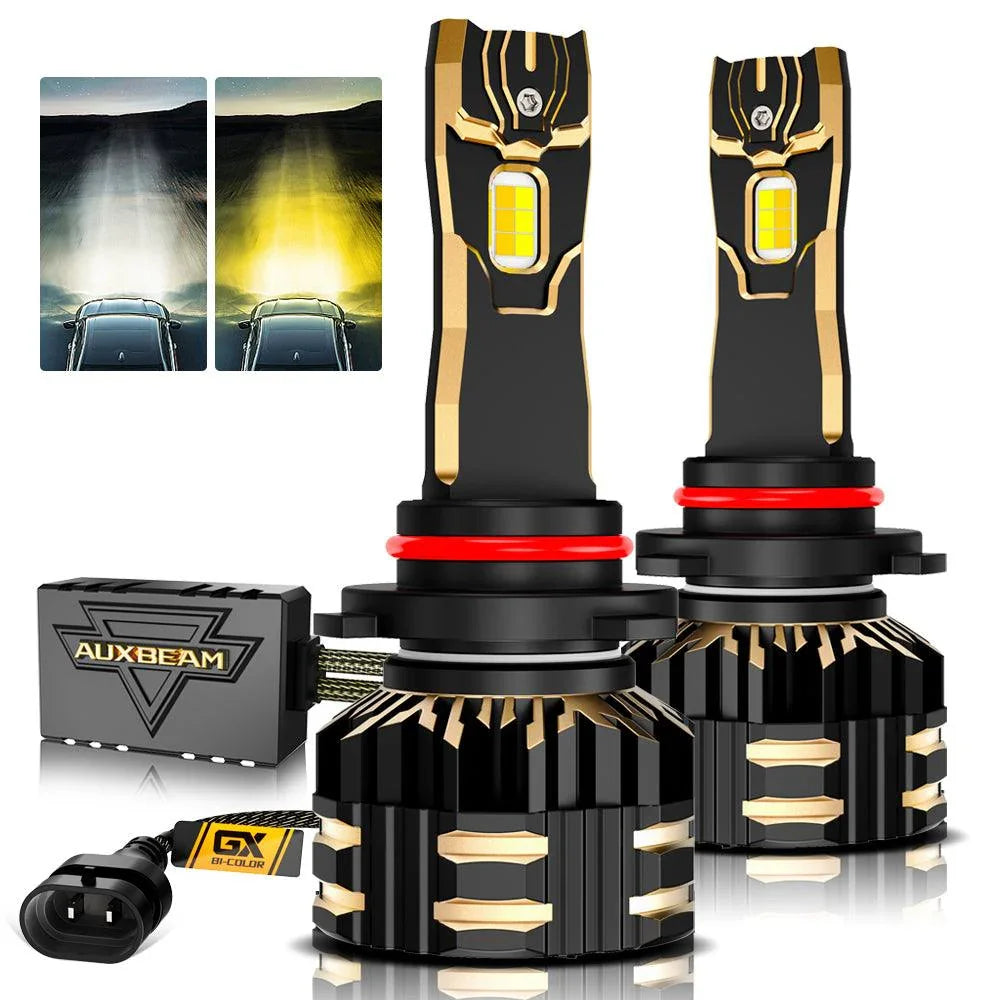 Auxbeam High Power & Brightness GX Bi-Color Series 25000LM 110W LED Headlight Bulbs Dual Color Switchback SpadezStore