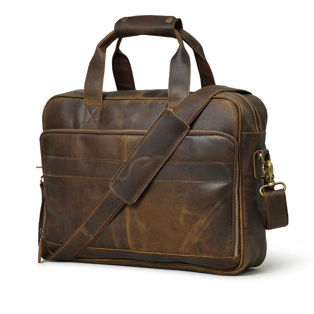 Classy Leather Bags Hudson Office Briefcase SpadezStore