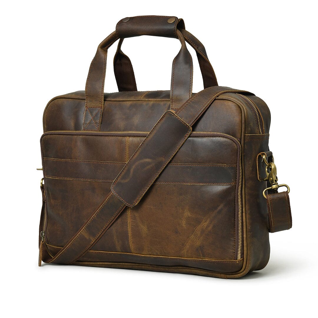 Classy Leather Bags Hudson Office Briefcase SpadezStore