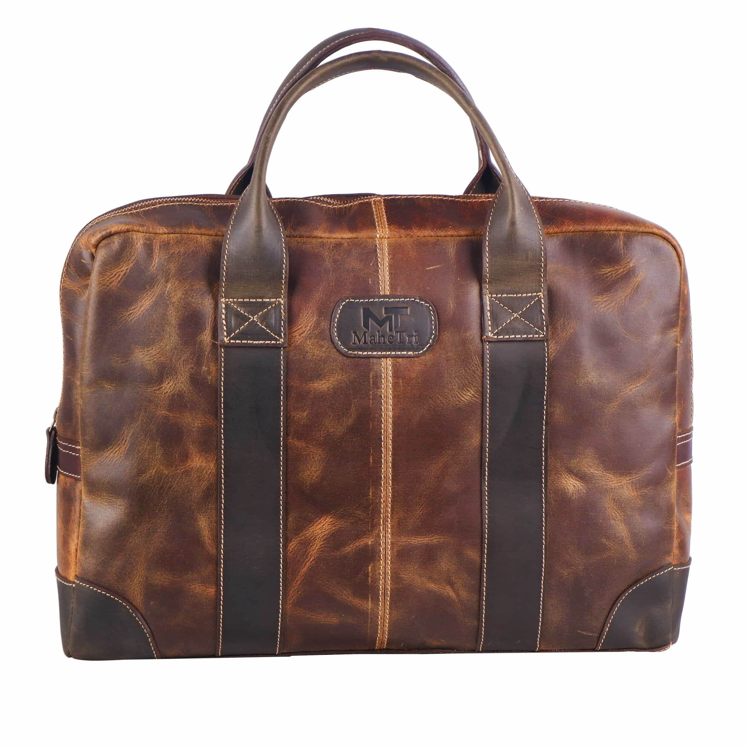 Classy Leather Bags MaheTri Jefferson Briefcase SpadezStore