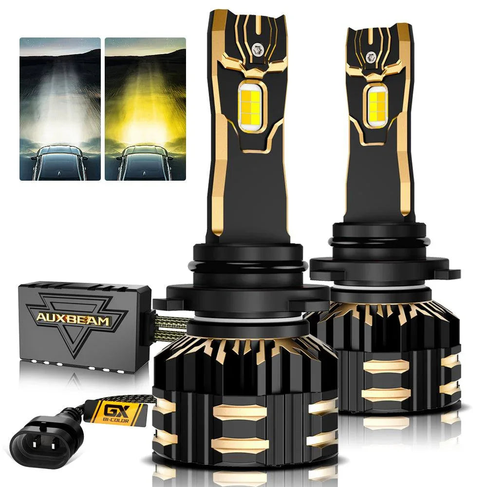 Auxbeam High Power & Brightness GX Bi-Color Series 25000LM 110W LED Headlight Bulbs Dual Color Switchback SpadezStore