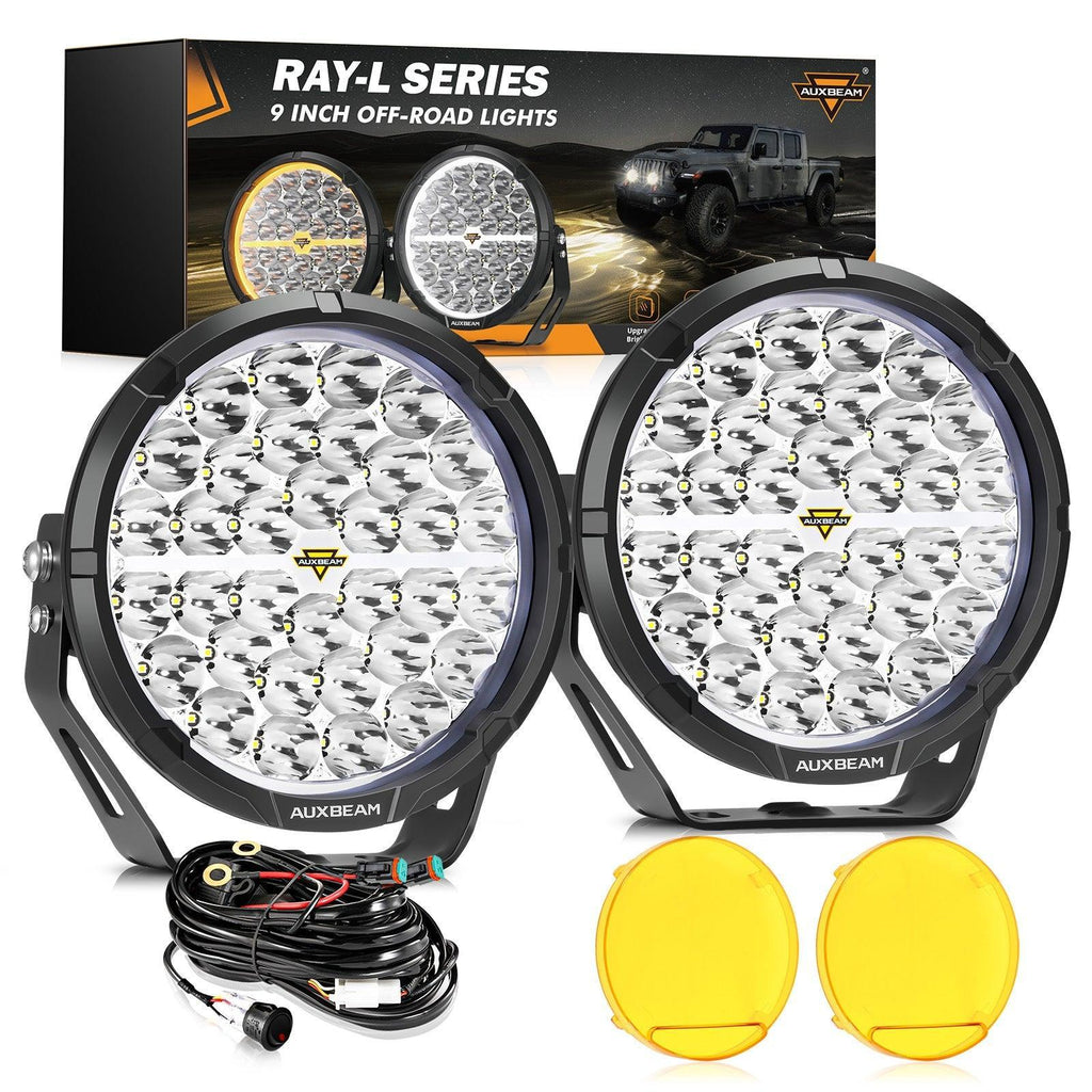 Auxbeam RAY-L Series | 9 Inch 318W 34180LM Dual DRL Offroad LED Driving Lights SpadezStore