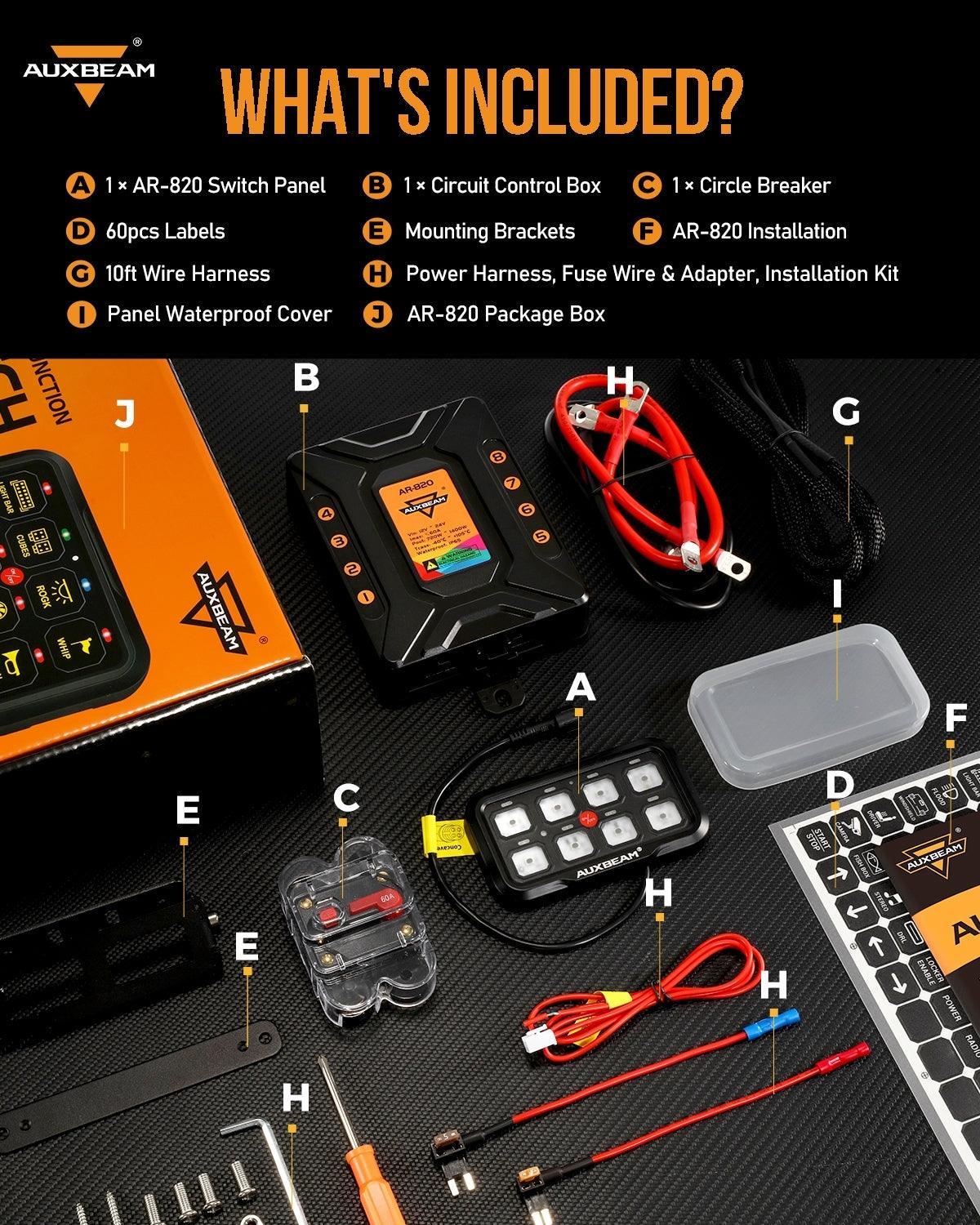 Auxbeam AR Series 6/8 Gang LED Switch Panel Off Road Light Controller SpadezStore