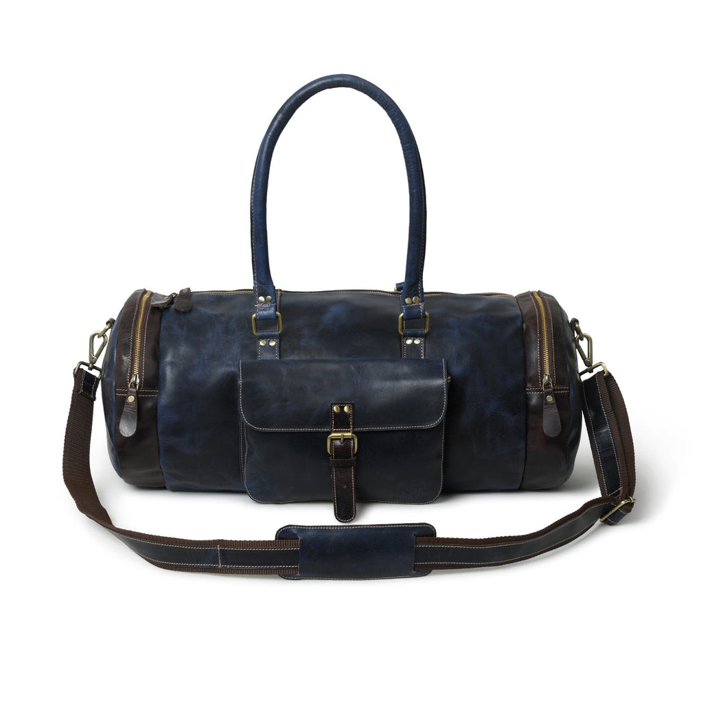 Classy Leather Bags Blue Premium Duffle SpadezStore