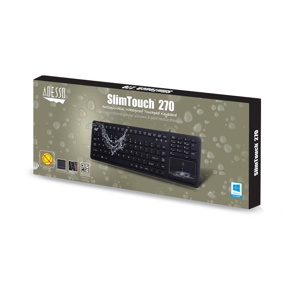 Adesso® AKB-270UB Antimicrobial Waterproof Silicone Touchpad Keyboard SpadezStore