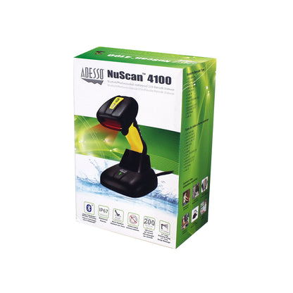 Adesso NuScan 4100B Bluetooth Antimicrobial Waterproof CCD Barcode Scanner SpadezStore