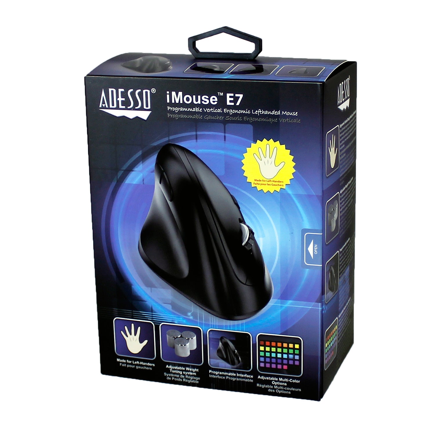 Adesso Programmable Vertical Ergonomic Left-Handed Mouse E7 SpadezStore