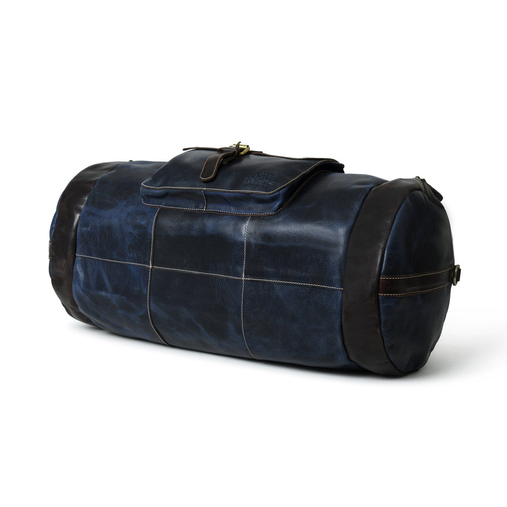 Classy Leather Bags Blue Premium Duffle SpadezStore