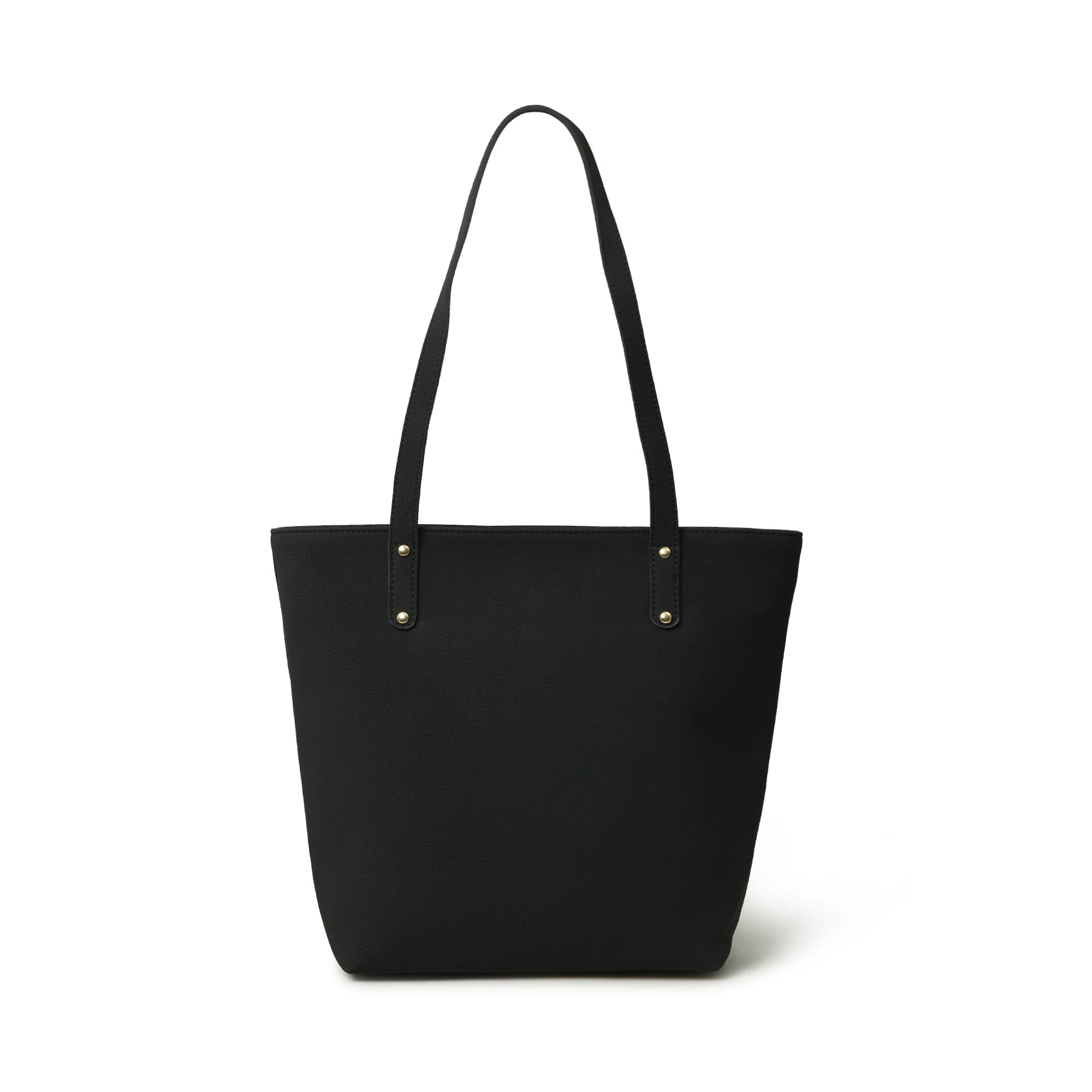Classy Leather Bags Era Vegan Leather Tote - Midnight Black SpadezStore