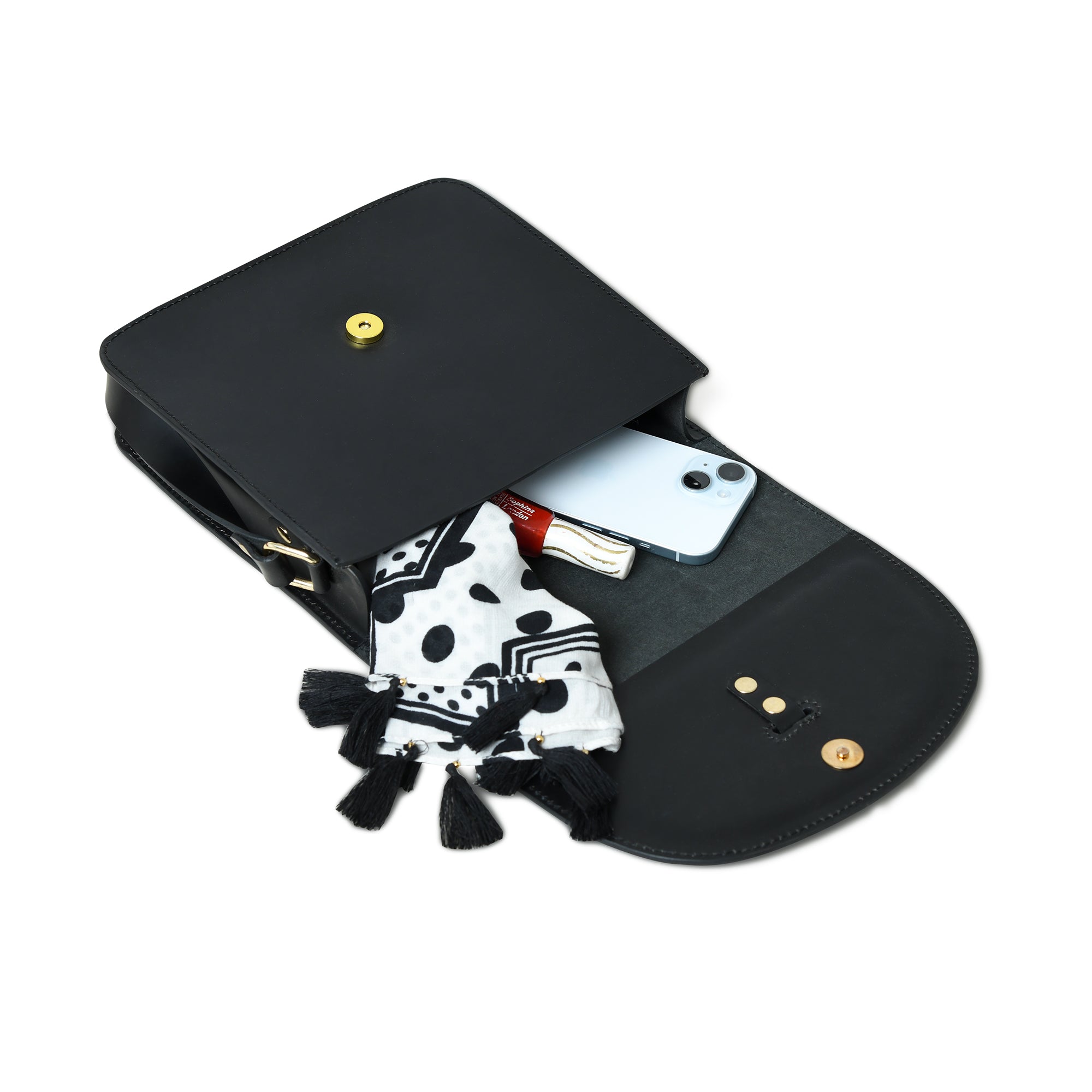 Classy Leather Bags Black Elegance Crossbody Sling Bag SpadezStore