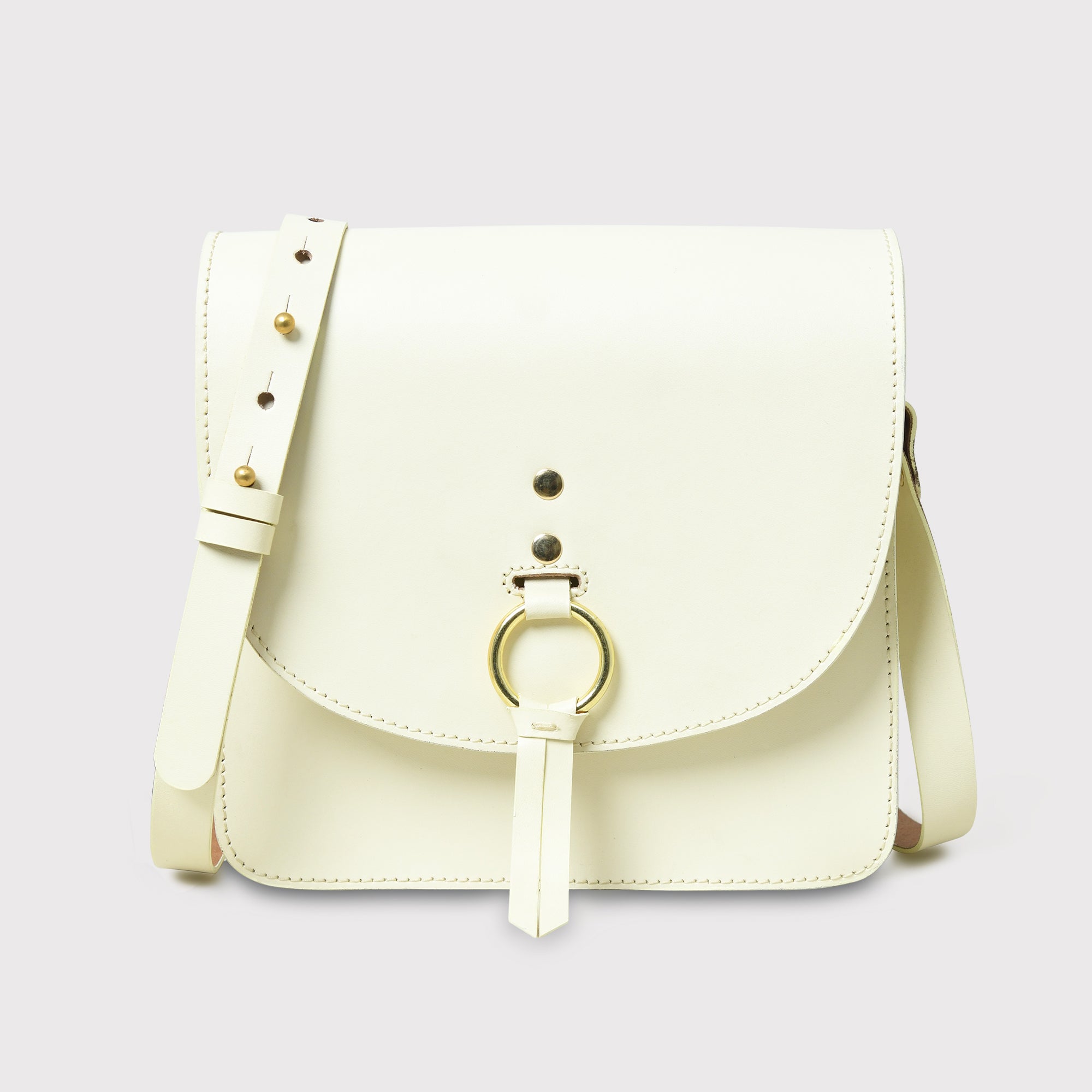 Classy Leather Bags White Elegance Crossbody Sling Bag SpadezStore