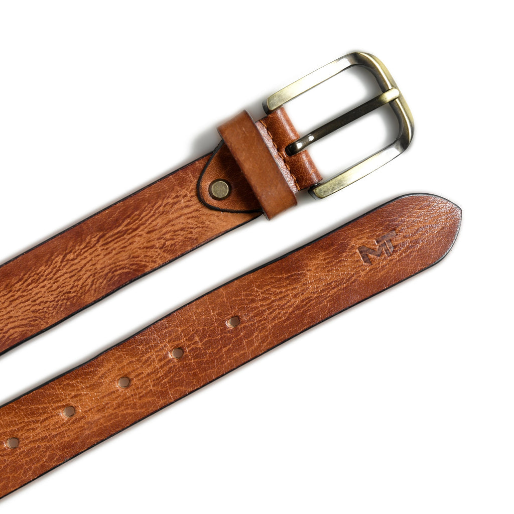 Classy Leather Bags Formal Tan Leather Belt for Men