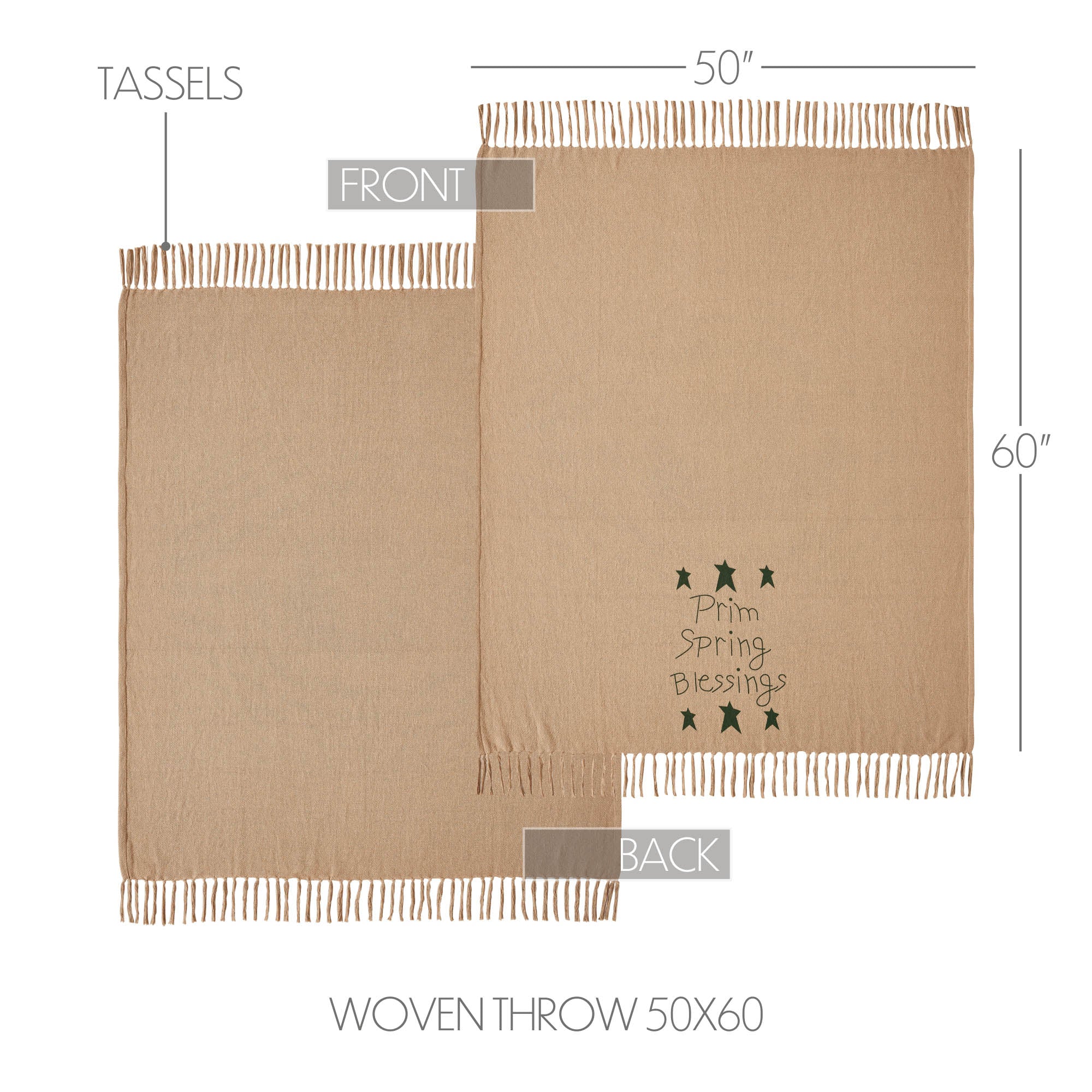 VHC Brands Spring In Bloom Woven Throw 50x60 SpadezStore