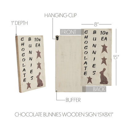 Chocolate Bunnies Wooden Sign 15x8 SpadezStore