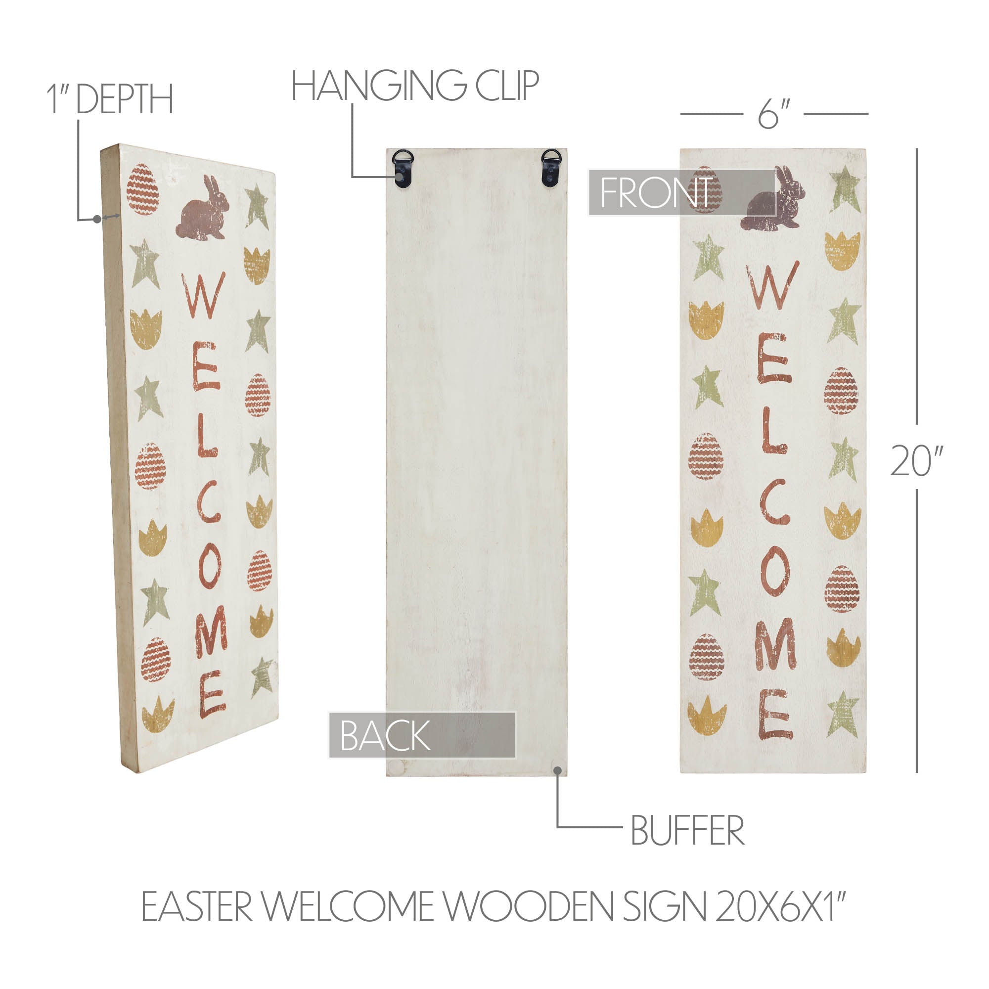 Easter Welcome Wooden Sign 20x6 SpadezStore