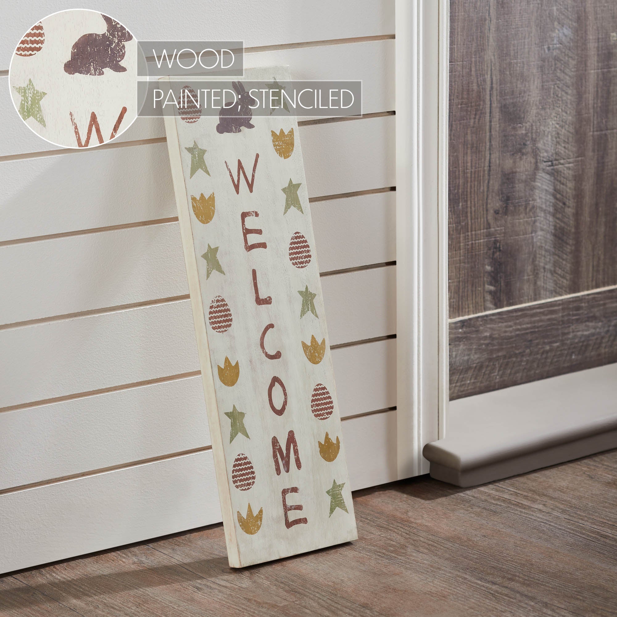 Easter Welcome Wooden Sign 20x6 SpadezStore