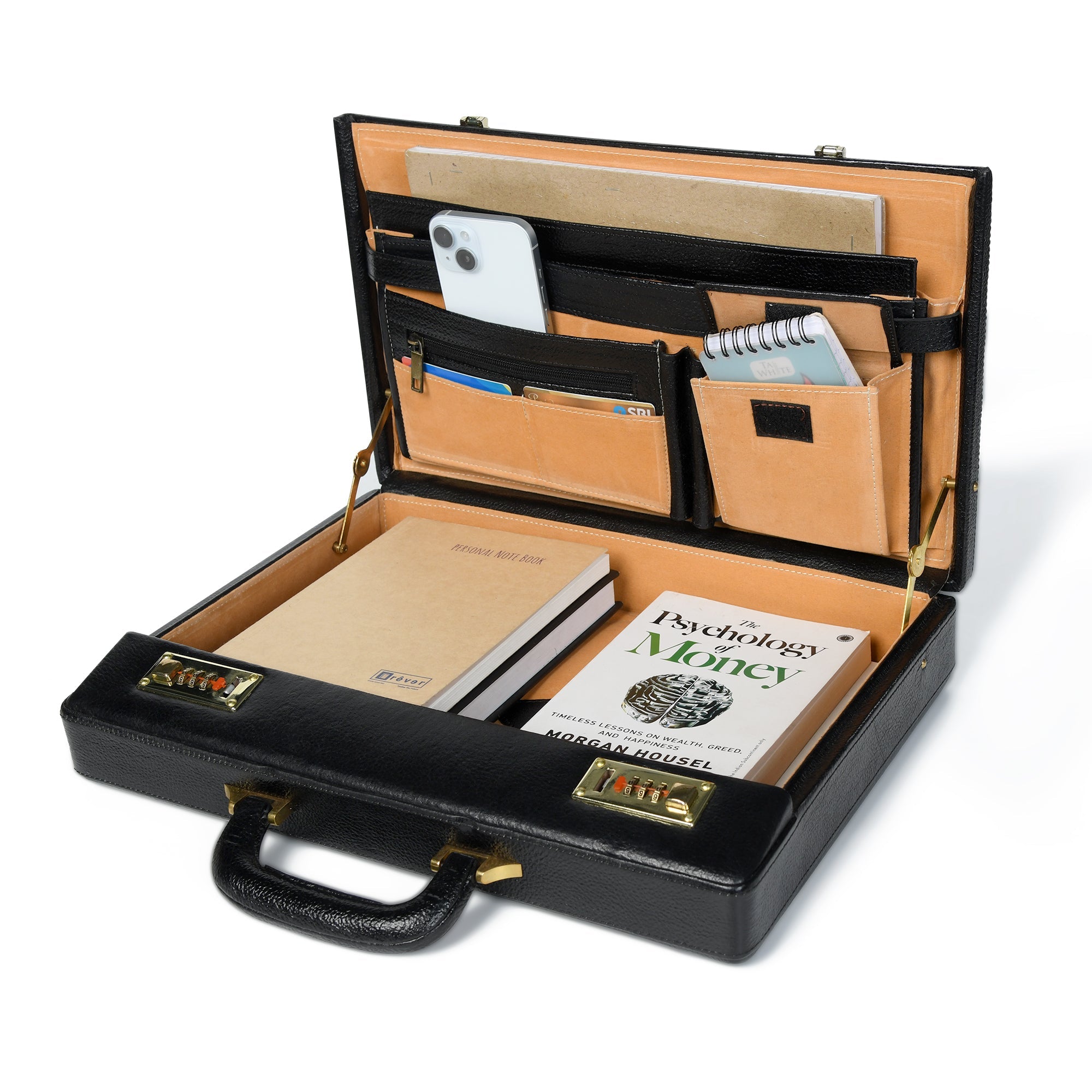 Classy Leather Office Suitcase Briefcase - Thumbnail 4