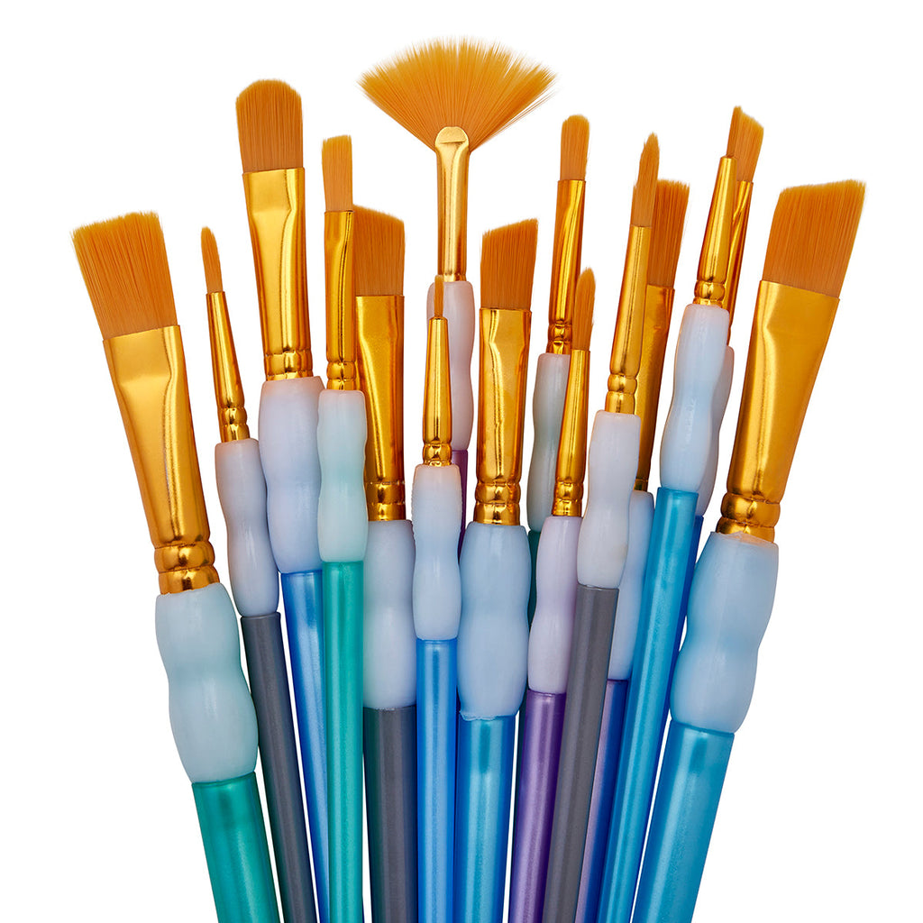 KINGART Studio Soft Grip Brush Set - 15 pc