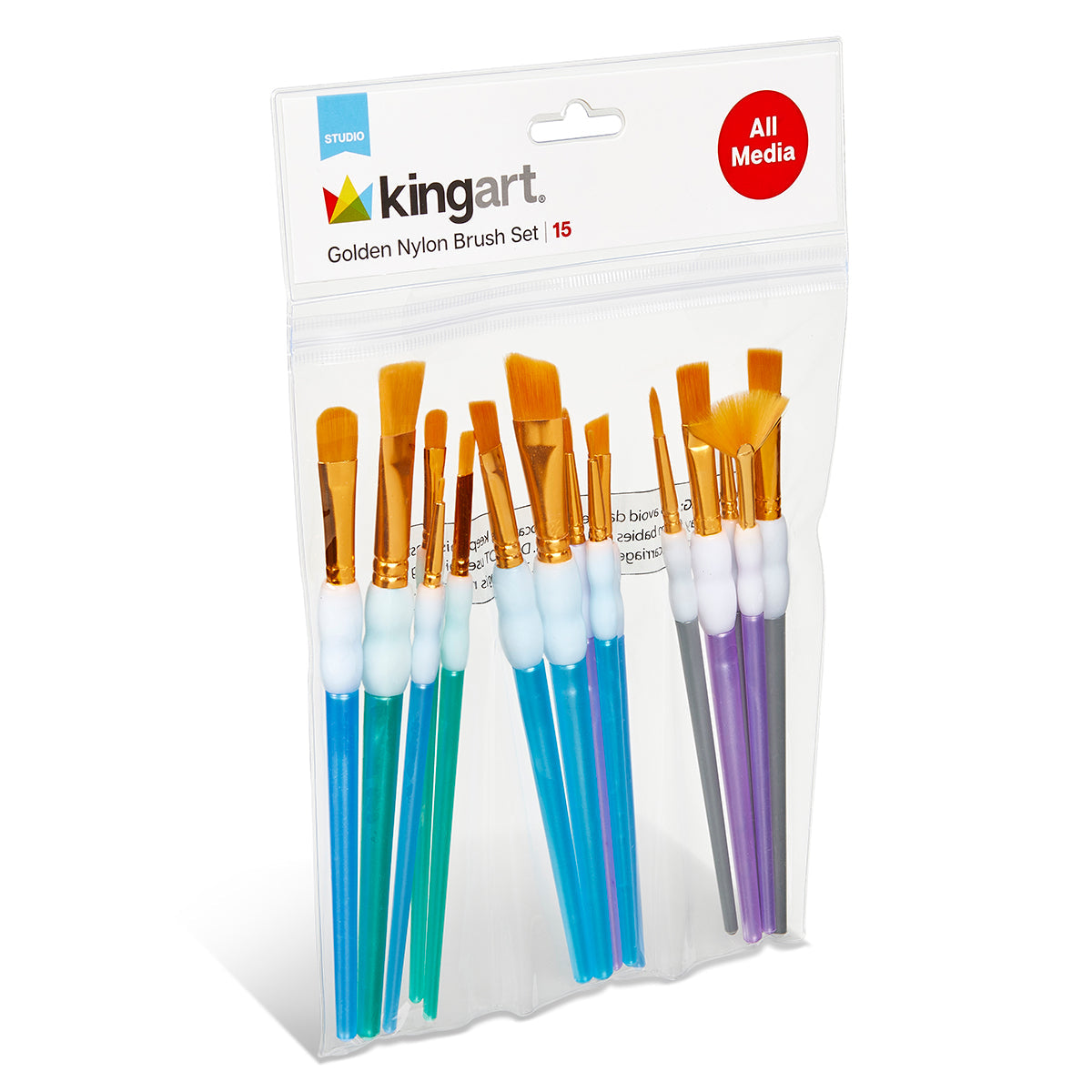 KINGART Studio Soft Grip Brush Set - 15 pc